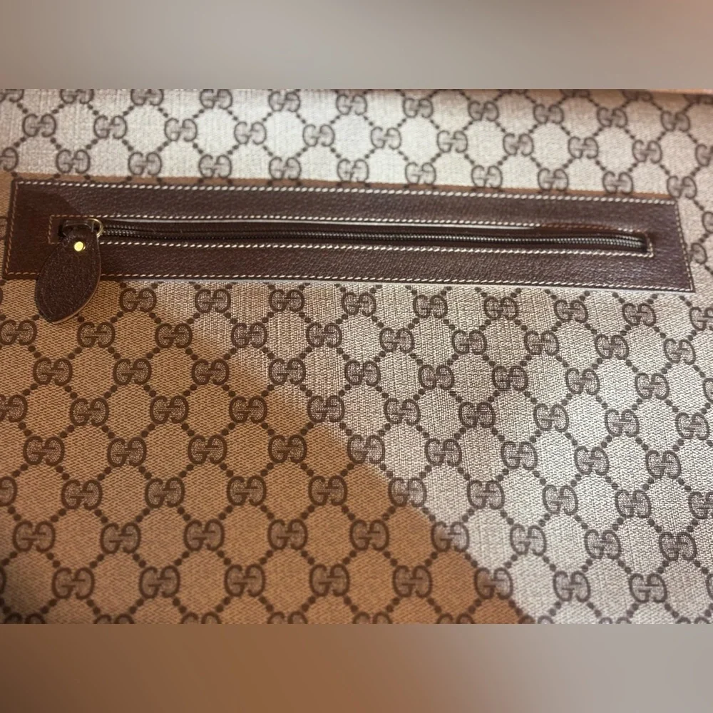 Gucci Monogram Canvas Leather Portfolio Vintage Laptop Bag - Picture 8 of 17